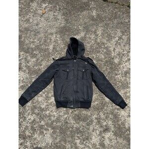 Fox Racing Hoodie Jacket Men M Gray Full Zip Sherpa Lined Y2K Vintage Sasquatch